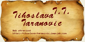 Tihoslava Taranović vizit kartica